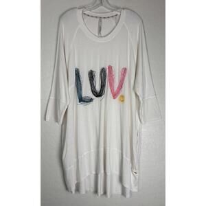 Melissa McCarthy Seven7 Luv Embroidered Tunic Bodycon Size 1X Ivory 1721
